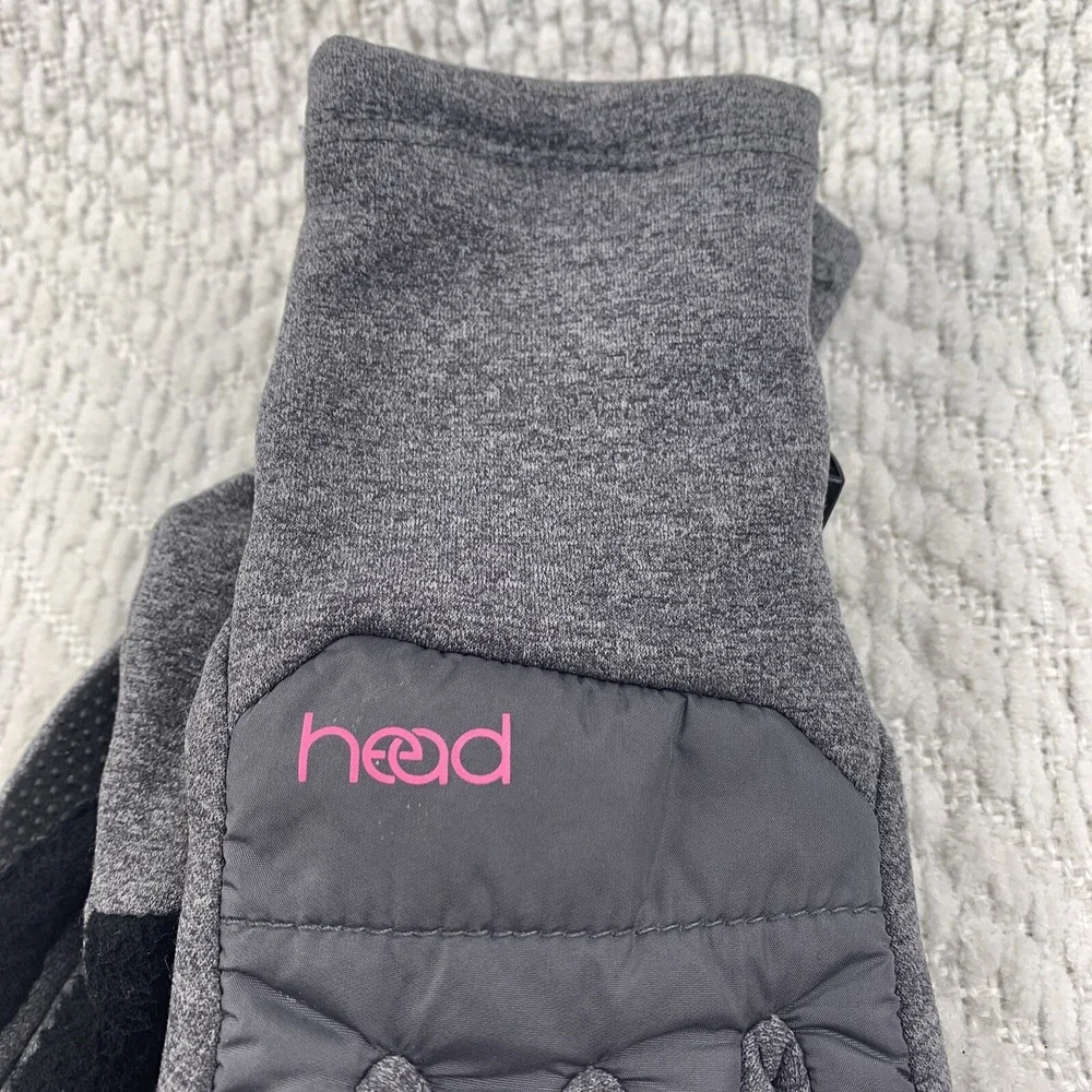 Head Junior Girl's Hybrid‎ Gloves Grey Heather Pink Touch Screen Compatible Kids